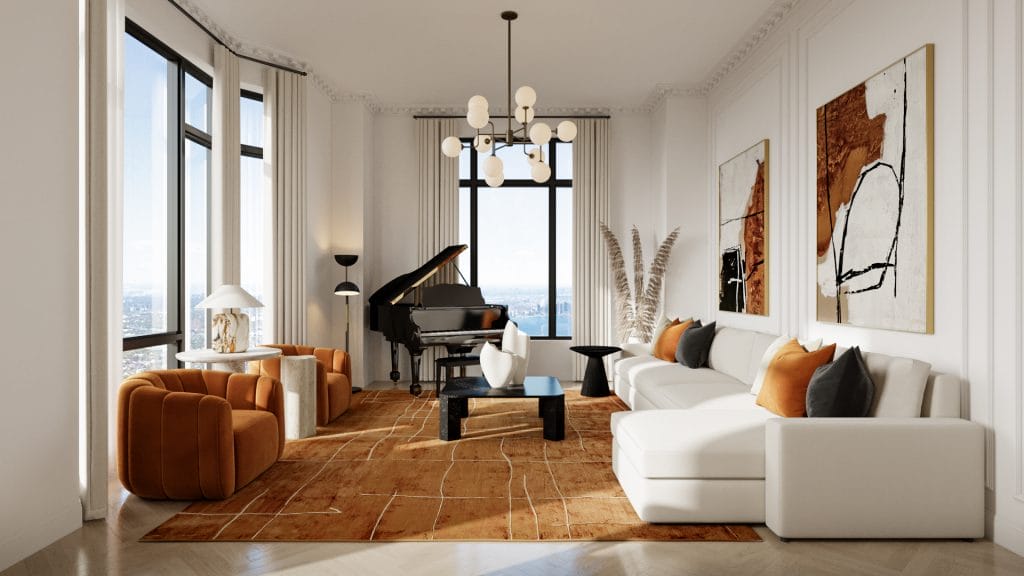 Luxury NYC living room interior design by Decorilla