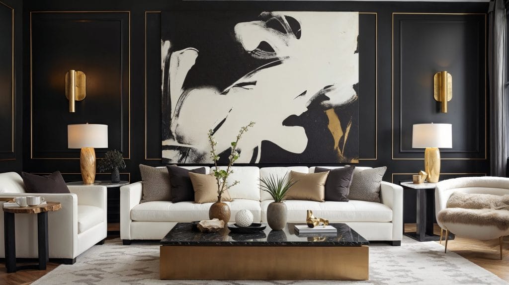 Moody Glam style living room by Decorilla