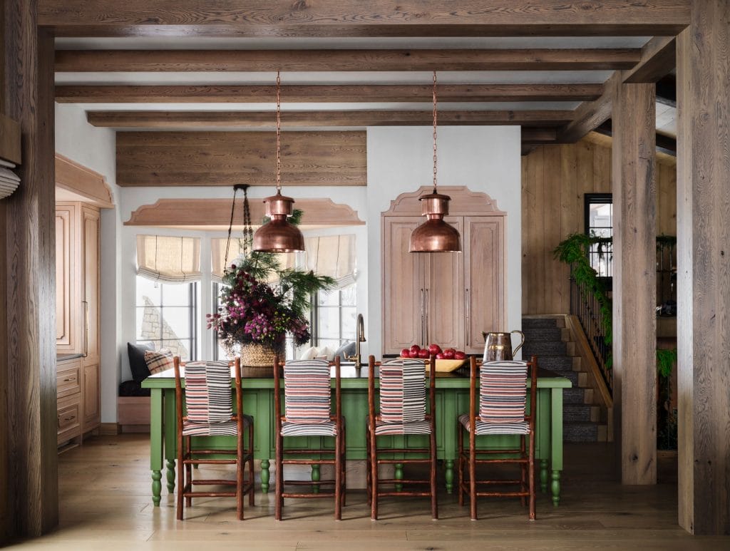 Charming Seasonal Centerpieces for Kitchen Island by Decorilla designer, Jamie M.