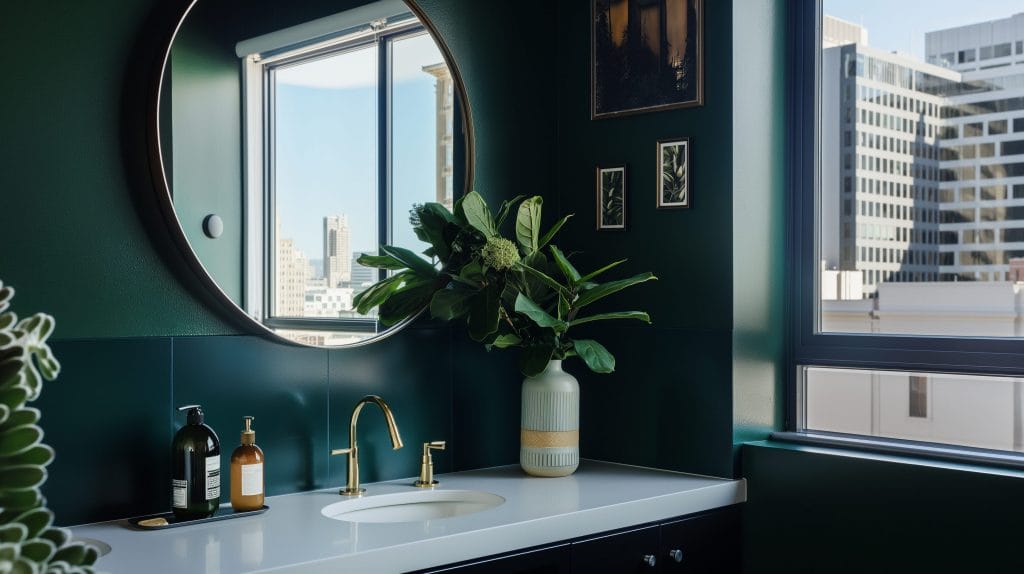 Dark Green Bathroom Decor by Decorilla