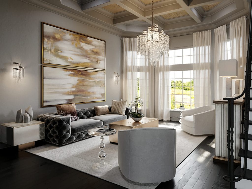 Glamorous Light grey paint colors living room by DECORILLA Designer, Tera S.