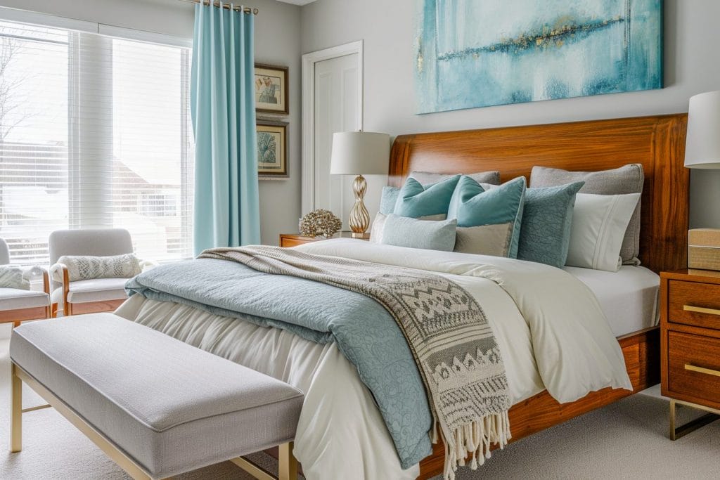 How to choose curtain color for a coastal bedroom by Decorilla