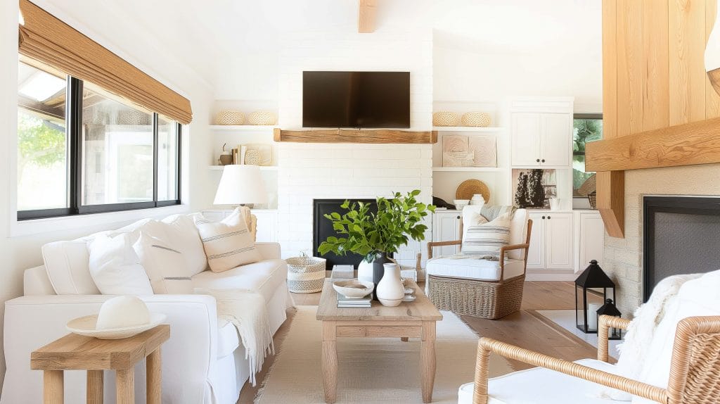 Inviting cottagecore living room by Decorilla