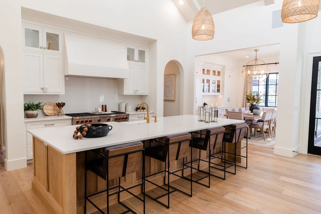 Transitional kitchen makeover with ornate details showing the new kitchen cost by Decorilla