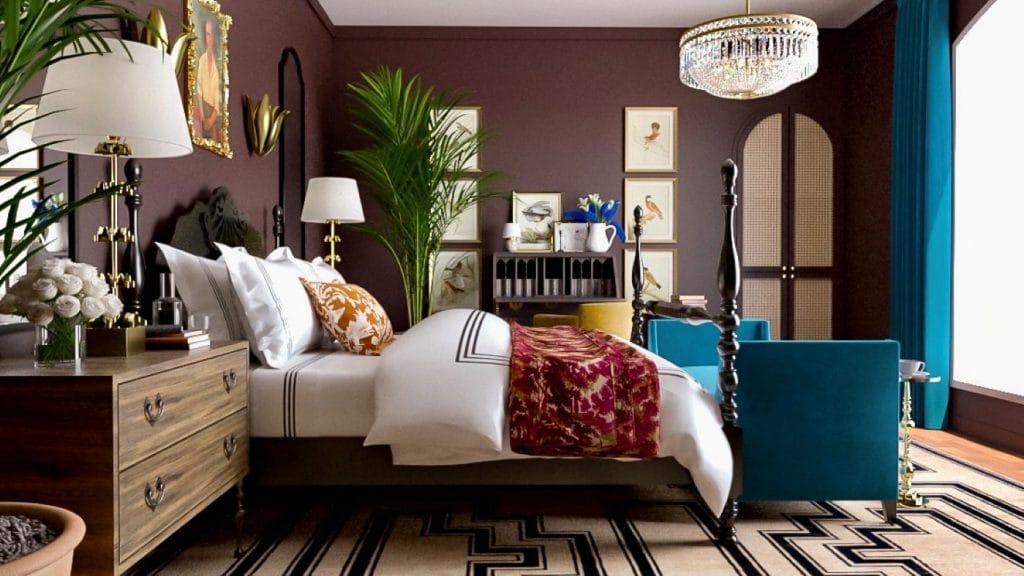 Ways to decorate an eclectic bedroom by Decorilla