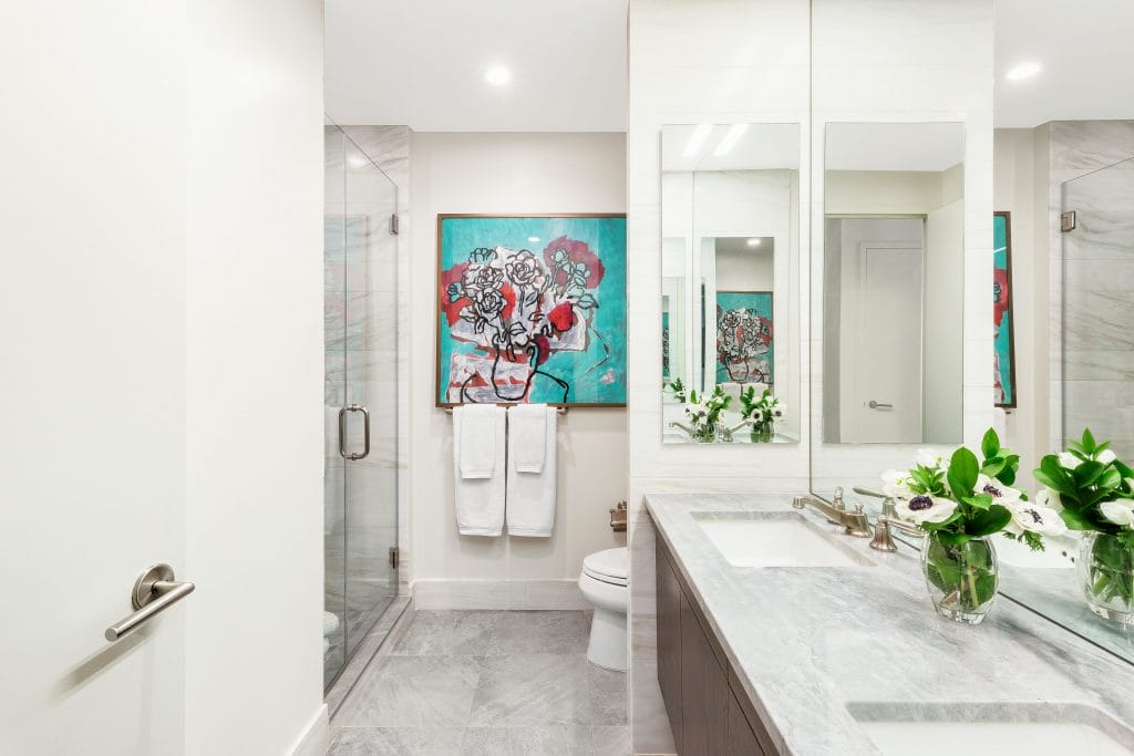 Contemporary guest bathroom decor by Decorilla designer, Joyce T.