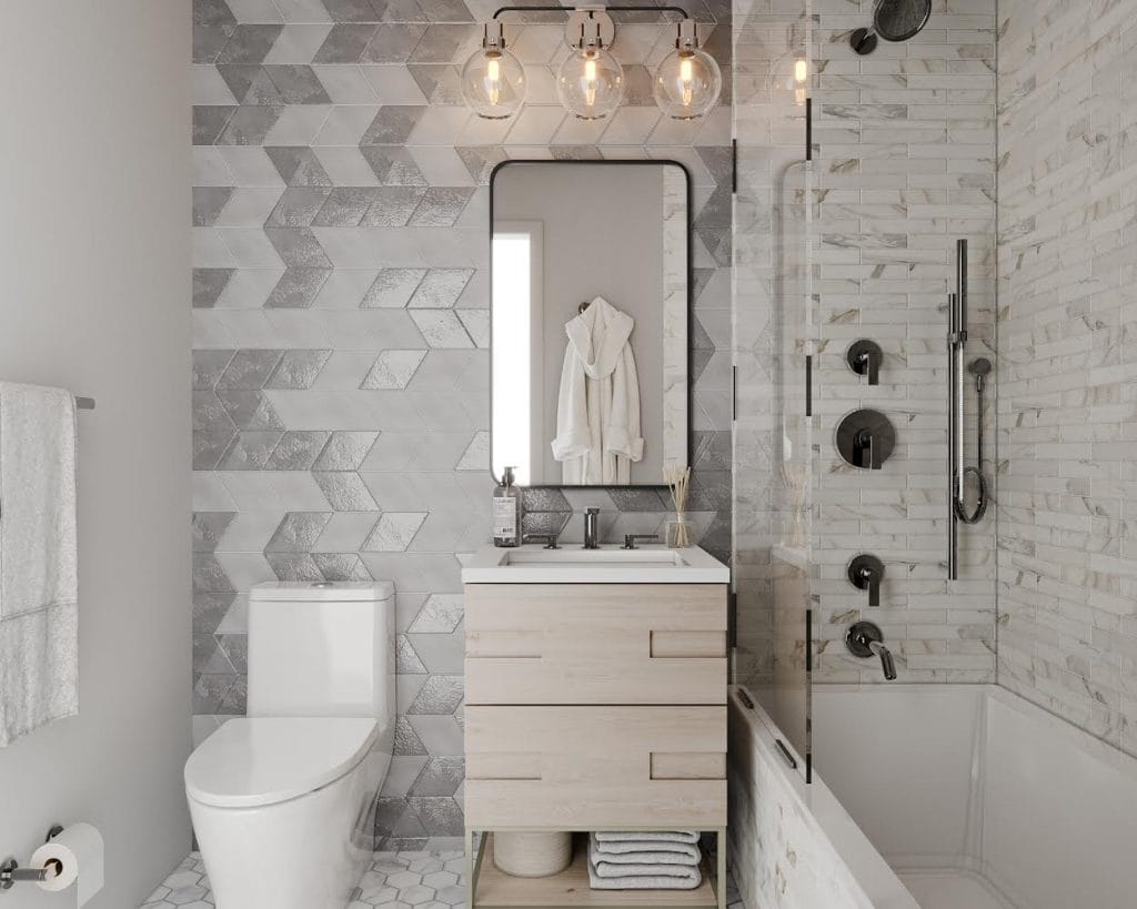 Guest bathroom tile ideas by DECORILLA