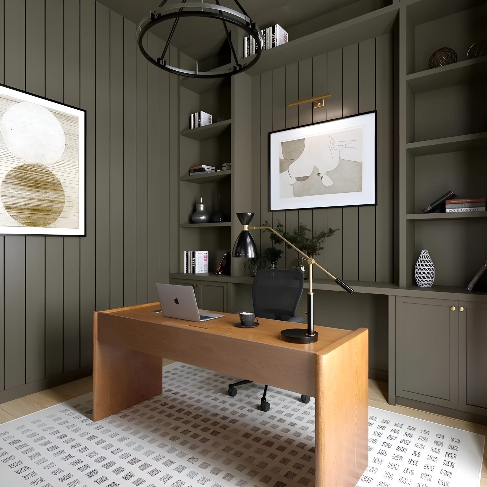 Before & After: Timeless Modern Home Office Design - Decorilla Online ...