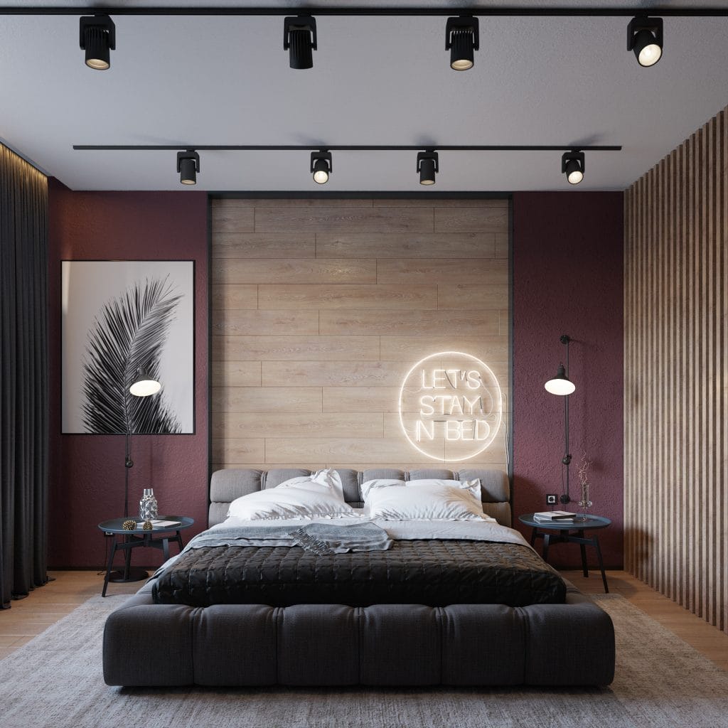 Modern small bedroom lighting design by DECORILLA