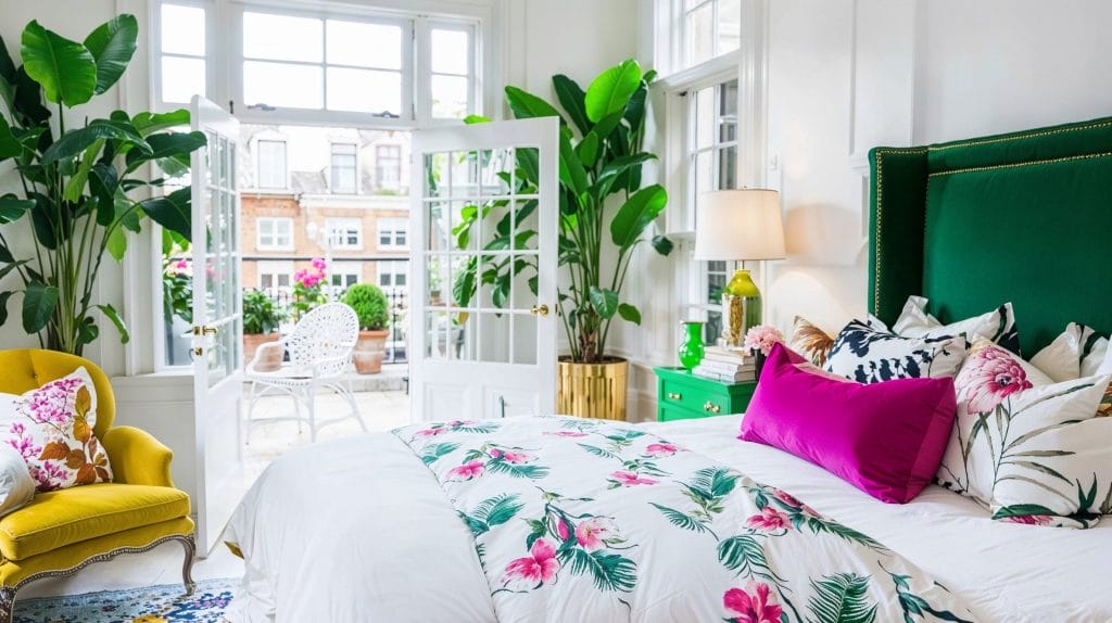 Vibrant bedroom Decorating by Decorilla