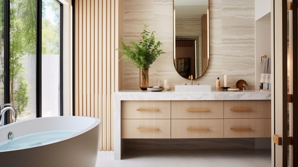 Zen guest bathroom design by DECORILLA