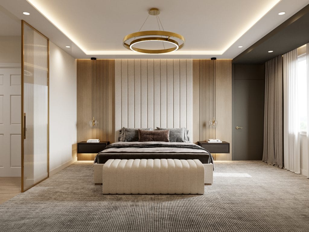 An exquisite luxurious bedroom interior by Decorilla