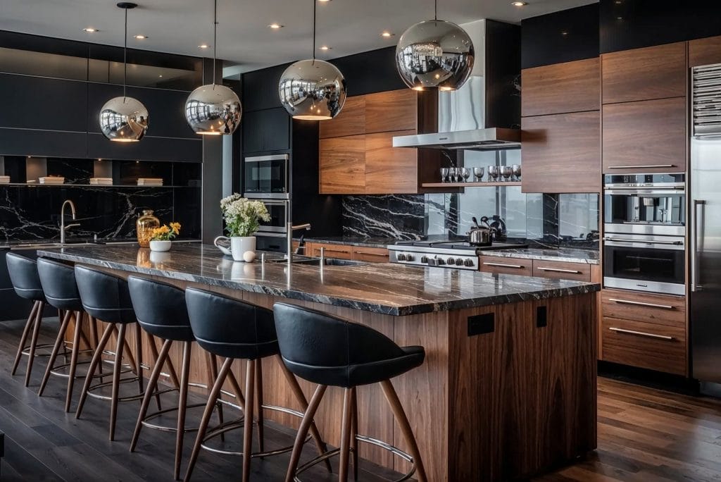 Black accent 2025 kitchen design by DECORILLA