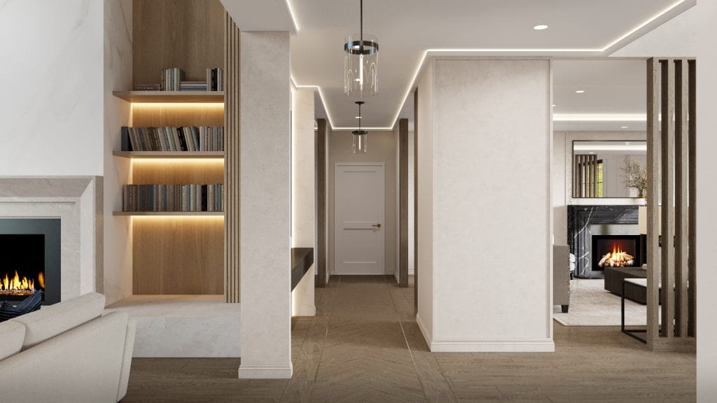 Contemporary luxurious hallway design by Decorilla