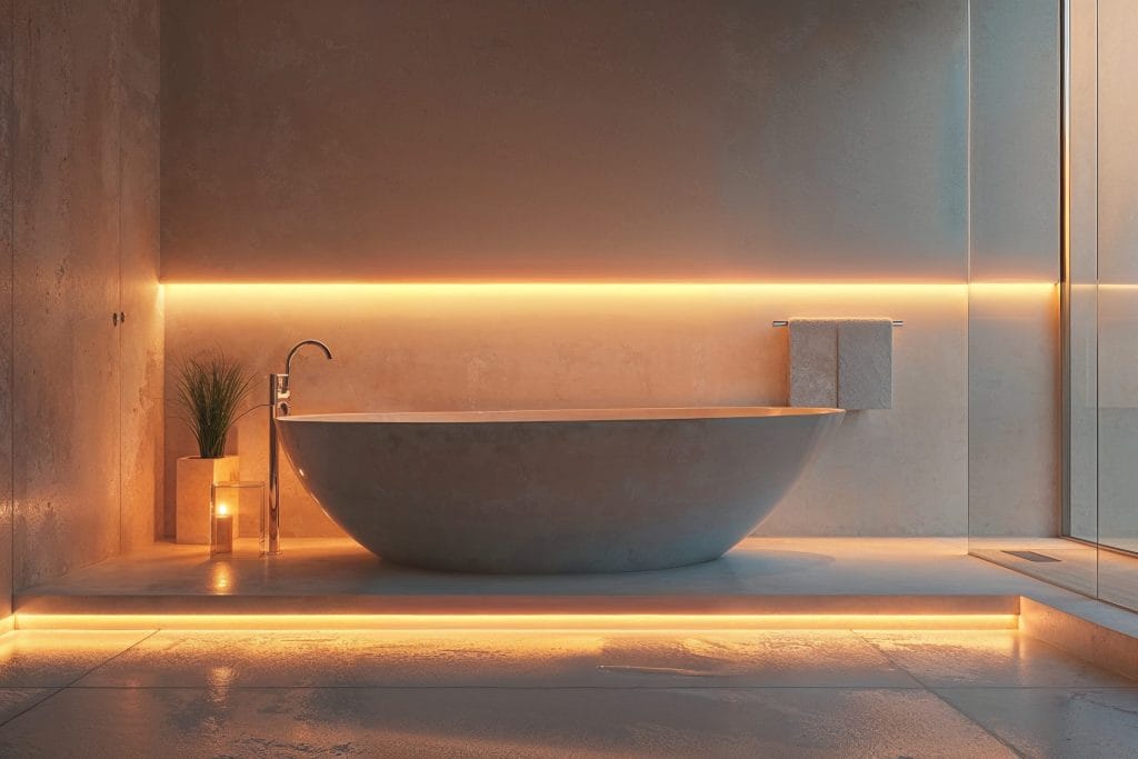 Luxury backlit bathroom ideas 2025 by DECORILLA