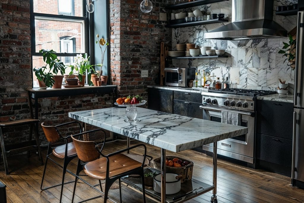 Rustic industrial kitchen design by Decorilla