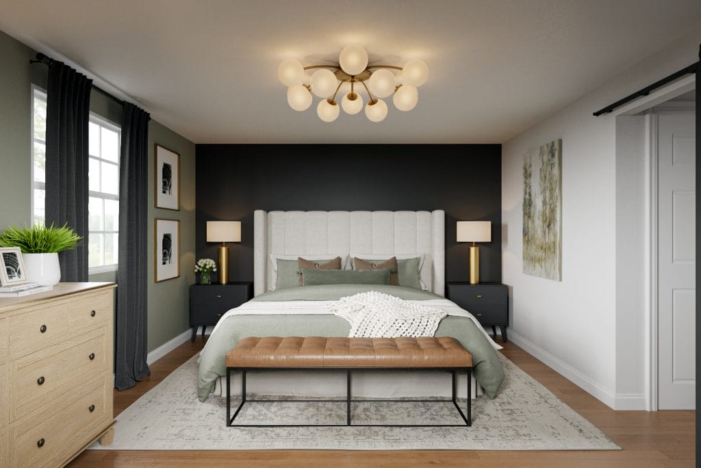 A bedroom that harmonizes classic comfort with sleek modernity by Decorilla