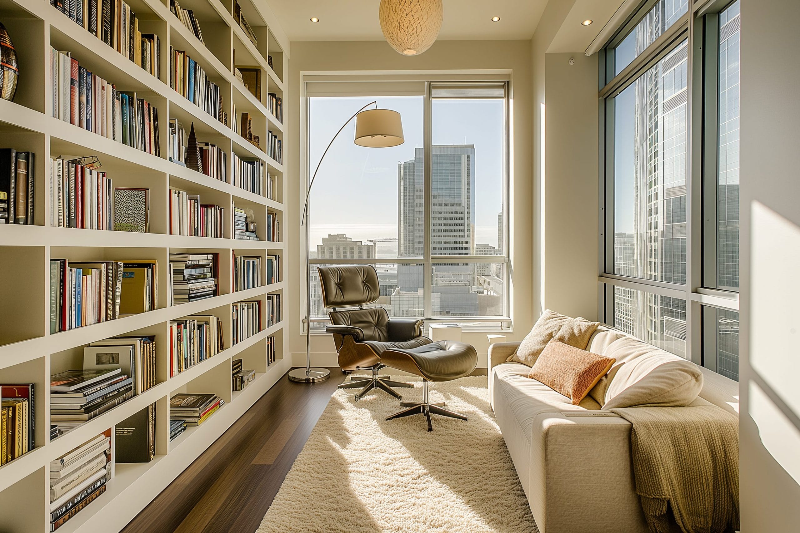 A wellness-focused home office that perfectly blends work and relaxation, reflecting 2025 design trends by Decorilla