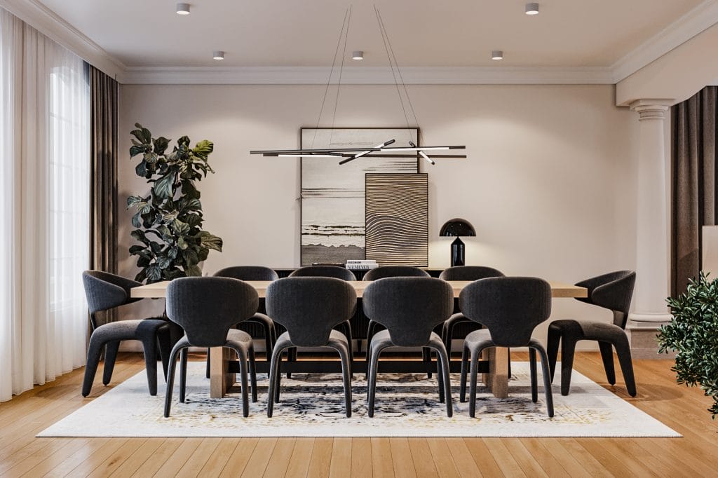 After following a guide on how to choose-an-interior designer it led to stunning dining room design by Decorilla designer