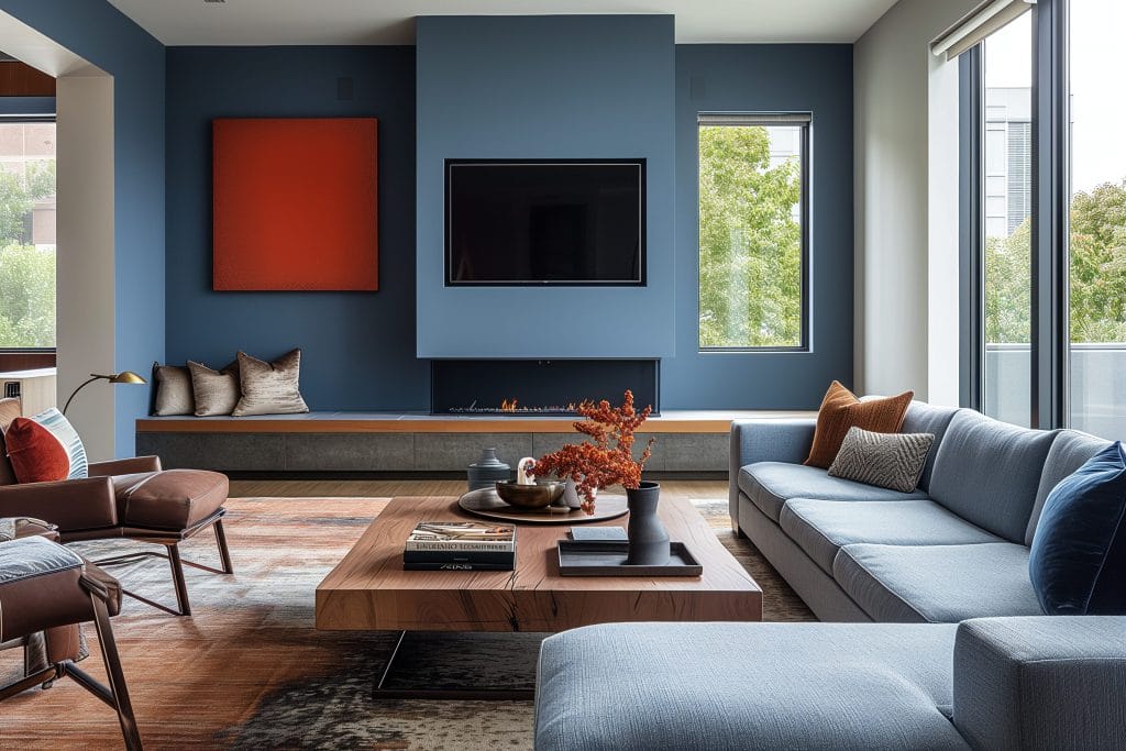 Blue paint colors for living rooms by DECORILLA