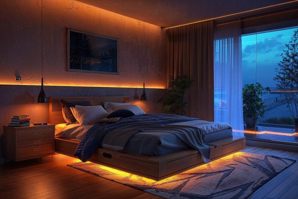 Cozy bedroom illuminated by trending lamps in 2025 by Decorilla