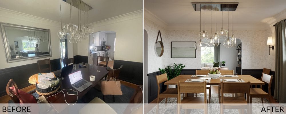 Dining room before and after design by Decorilla