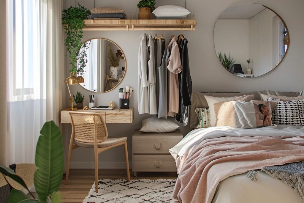 Feminine dorm room design ideas for a personalized look by Decorilla