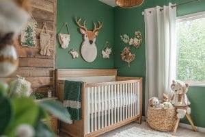 Forest-themed nursery before and after by Decorilla