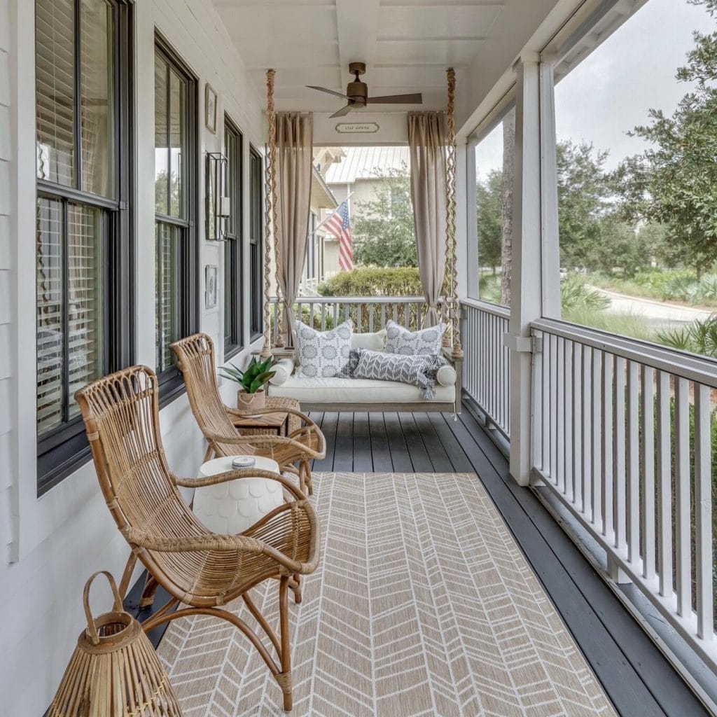 Small outdoor seating area design by Decorilla designer, Jamie C.