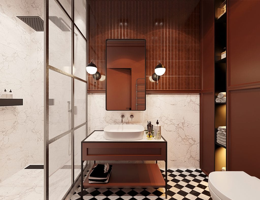 Contemporary bathroom design by Decorilla designer, Kristina B. 