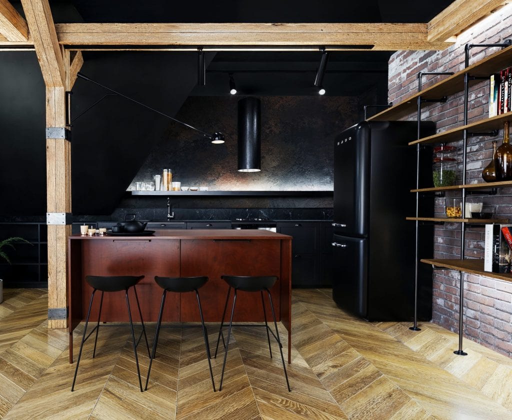 Industrial style black kitchen by Decorilla designer Kristina B.jpeg