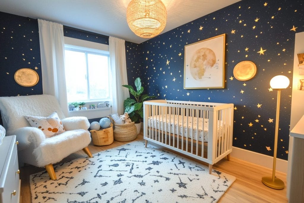 Outer space themed nusery design by Decorilla 