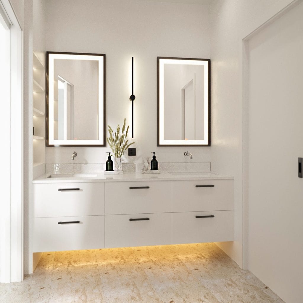 Refined elegance in a contemporary luxe bathroom interior design by Decorilla