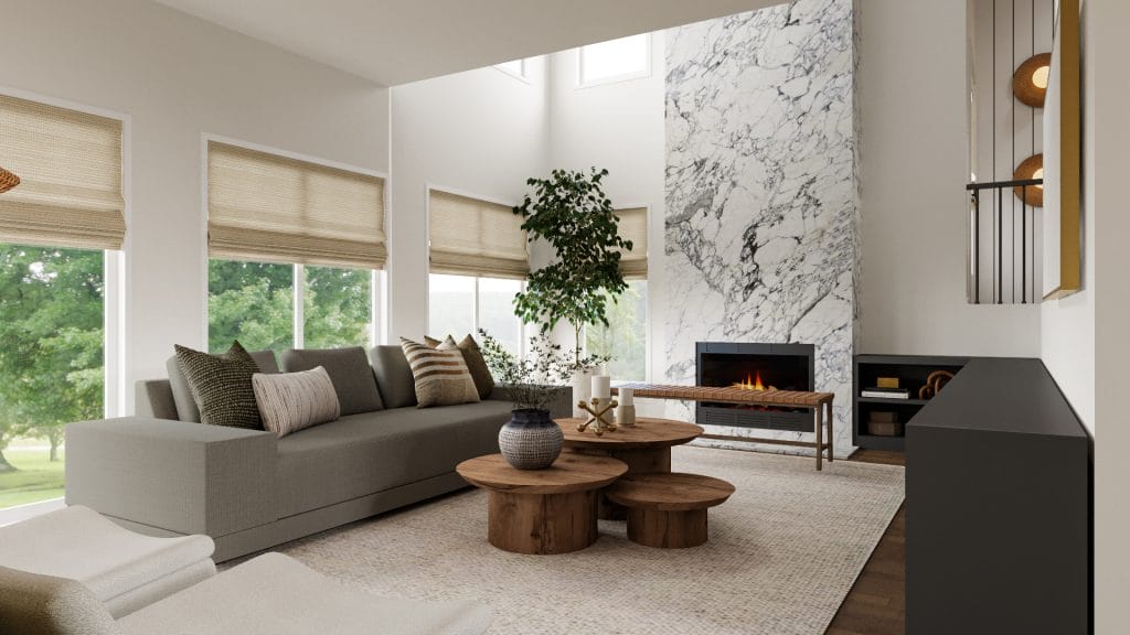 Simplicity in an organic modern living room by Decorilla