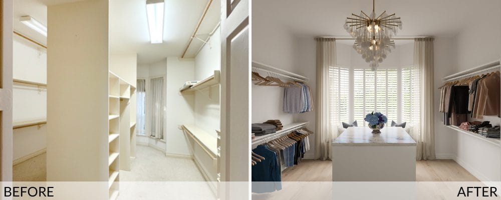 Closet before and after design by Decorilla