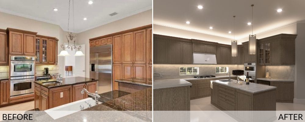 Contemporary kitchen before and after design by Decorilla