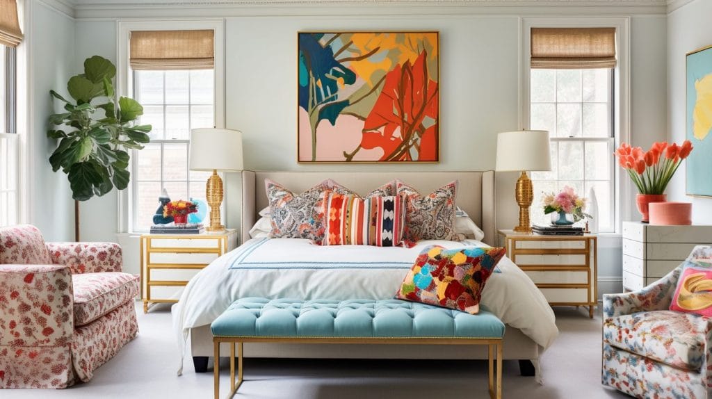 Eclectic transitional bedroom by Decorilla online interior designers