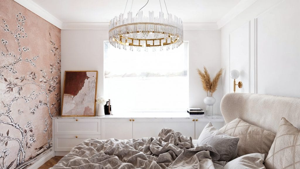 Feminine Parisian modern bedroom by Decorilla designer, Kristina B.