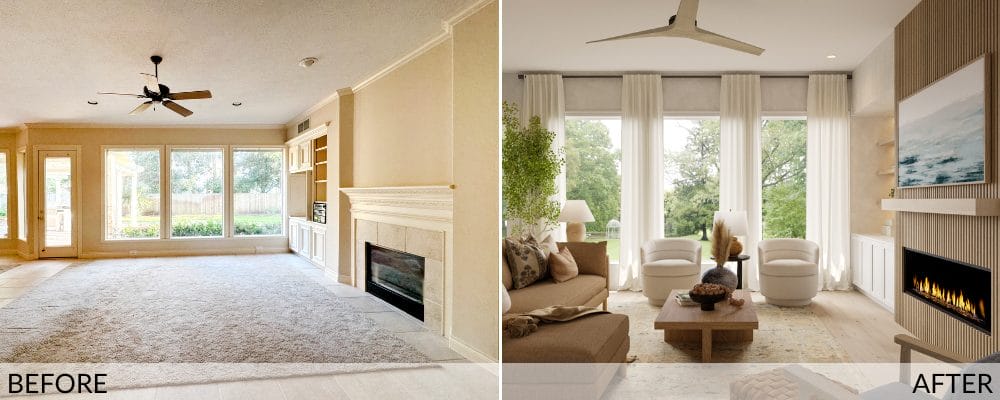 Living room before and after design by Decorilla