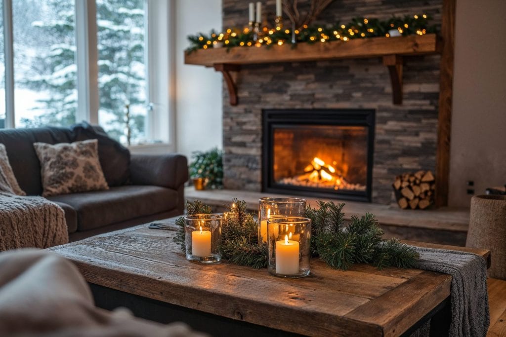 Living room styled for effortless holiday hosting by Decorilla