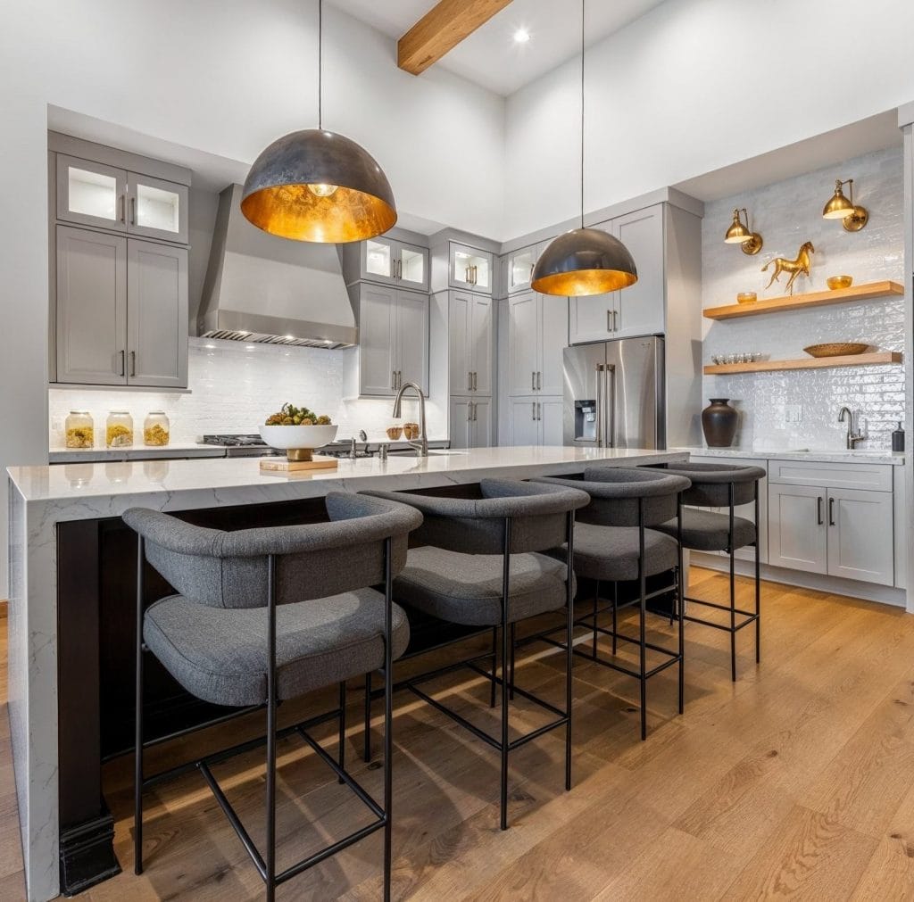 Modern open shelving kitchen by Decorilla designer, Jason D.