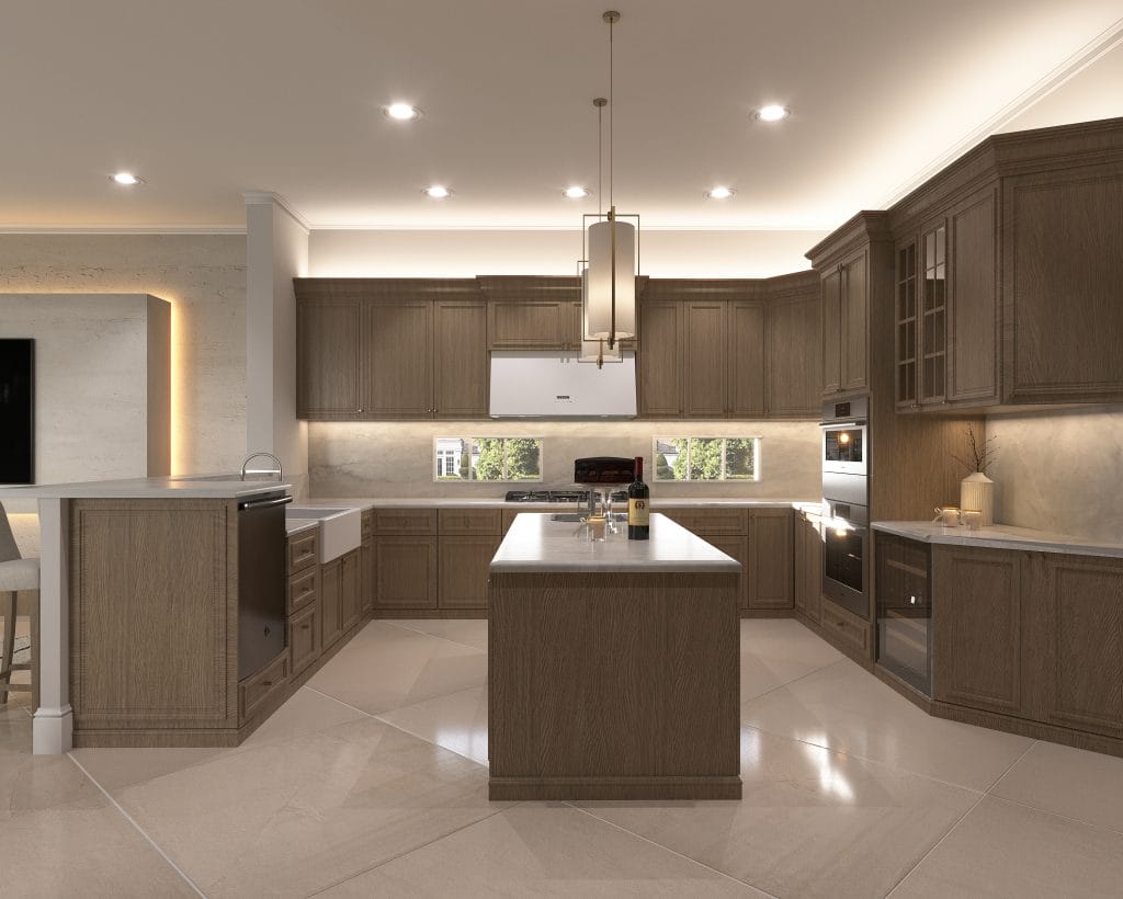 Rich wood texture in a modern kitchen by Decorilla