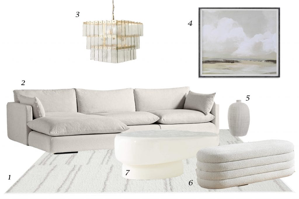 Top picks for a modern white living room by Decorilla