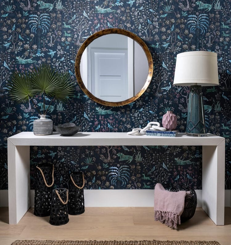 Decorate with blue wallpaper, ideas by Decorilla