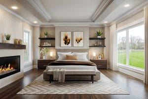 Large master bedroom design before and after, by Decorilla