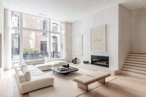 Minimal scandi living room design by Decorilla