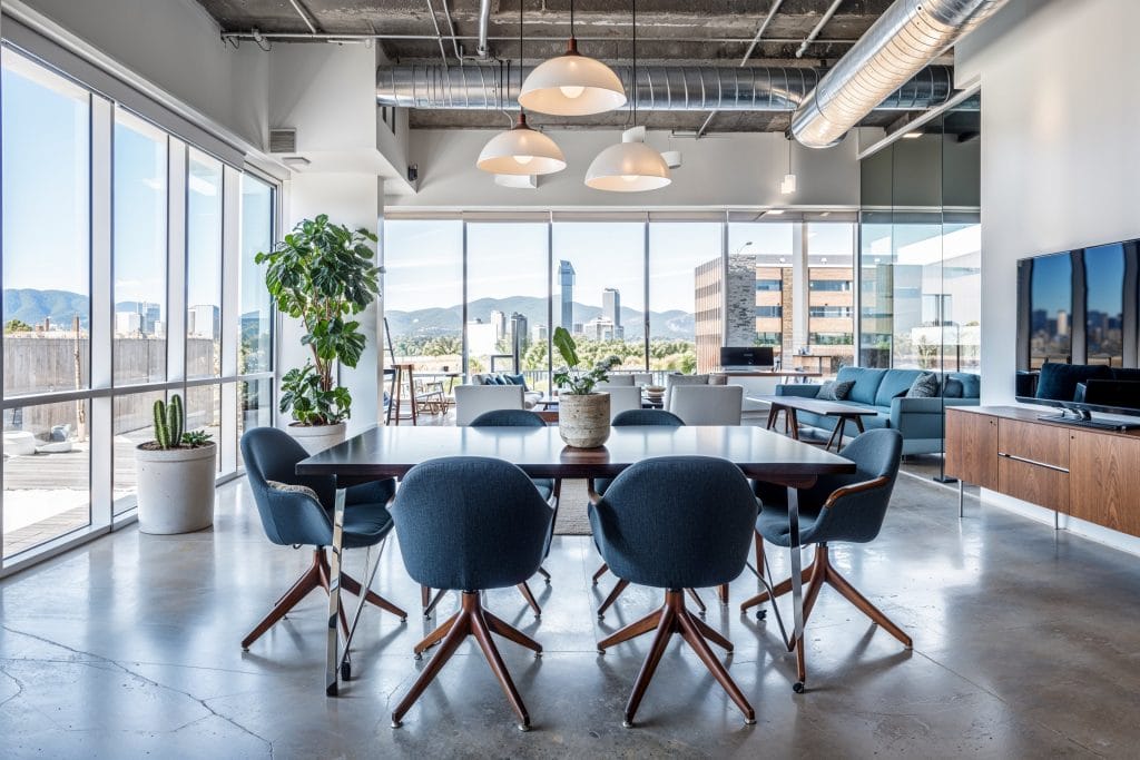 Office with Elefy-inspired chairs, by Decorilla