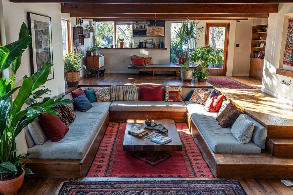 Eclectic Boho sunken living rooms by Decorilla