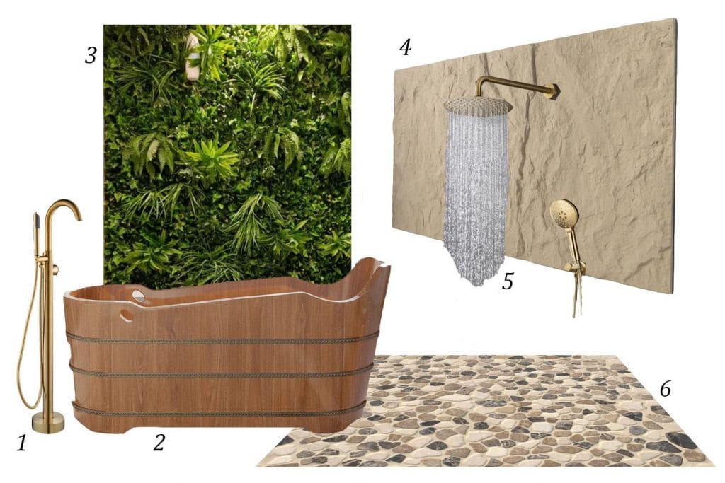 Jungle bathroom with rocks, top picks by Decorilla