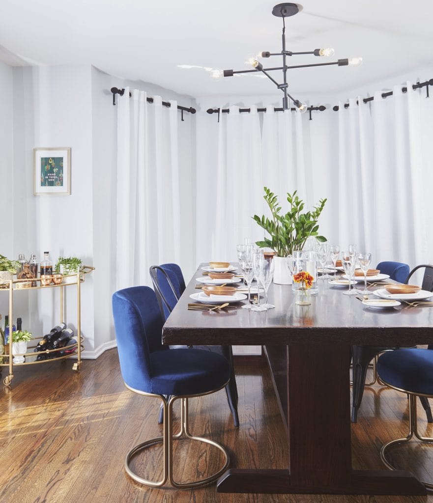 Low maintenance houseplants in a dining room by Decorilla designer, Amy C.